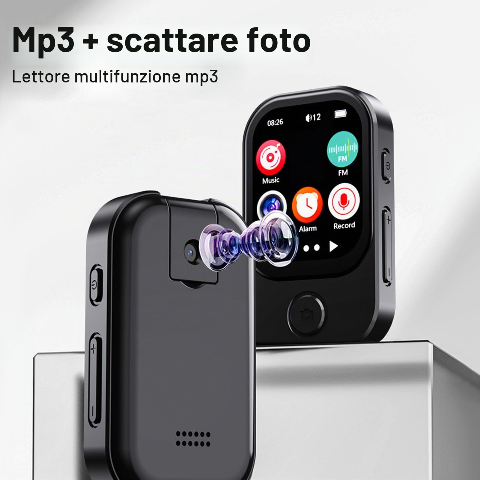 Denash Player MP3 con Bluetooth e WiFi, Lettore MP3 Portatile con Fotocamera, Altoparlante HiFi, Lettori di Musica Touch Screen 2.01 con Emetti (32 g di Piccoli schede di Memoria)