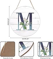 Vista 133 de Welcome Sign for Wall Initial Letter C Blue Round Wood Signs Monogram White Floral Wood Plaque Fresh Flowers 12in Mid Century Home Wall Decor for