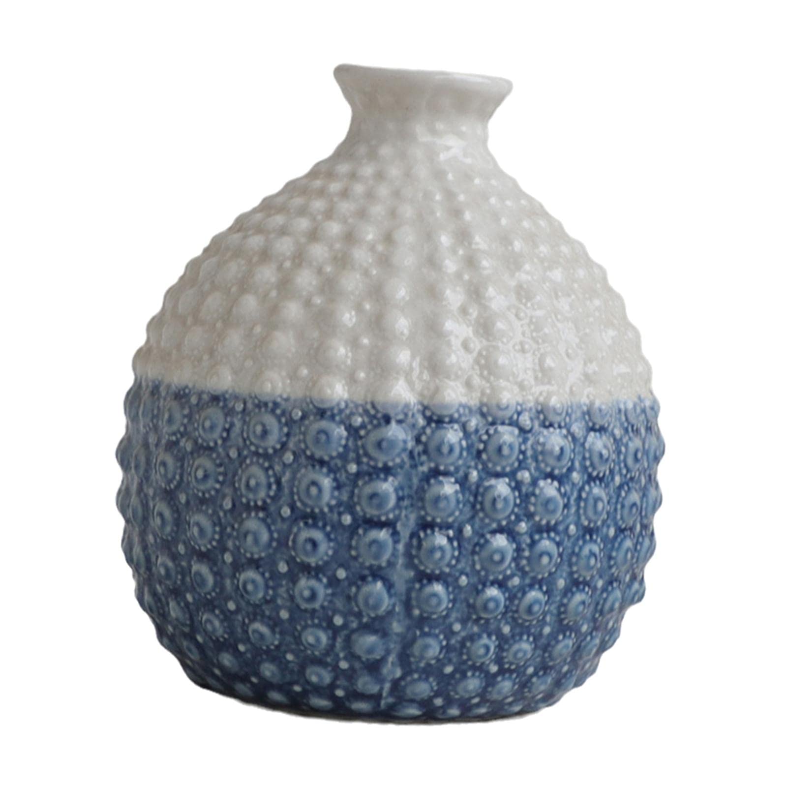 Vase hydroponique en céramique bleu et blanc pour table de jardin