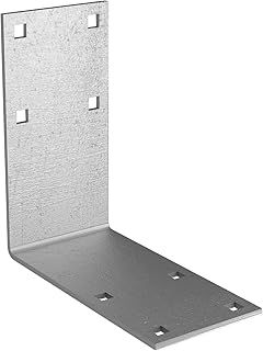 Stationary Dock Corner Plate, 10.25" L Galvanized Outside Corner, Hardware Heavy Duty Boat Dock Steel Corner Plate with 1/2" Holes, Thickness 6mm, Ideal for Dock Maintenance - NO Carriage Bolts