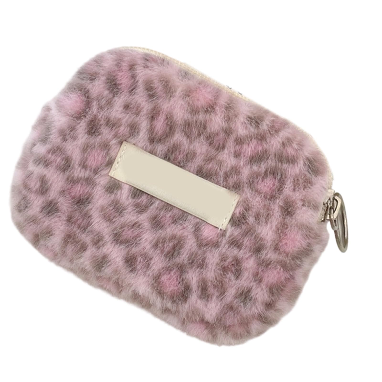 Tsophreniq Portable Fashion Leopards Print Storage Pouches Containing Functional Ideal for Travel Everyday Carry and Accessories Leopards Plush Storage Bag