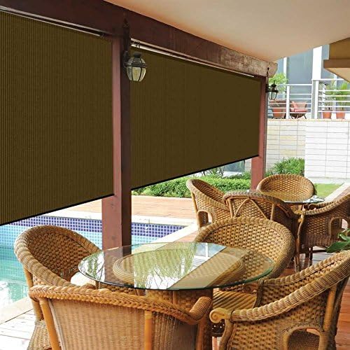 Bravada Exterior Sun Roller Shade (90%) Mocha - 6'Wx6'L