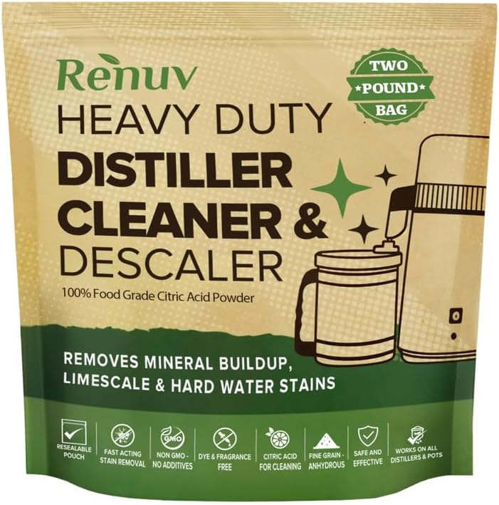 Ácido cítrico para limpieza y descalcificación de destiladores de agua, hervidores, ollas, calderas, dispensadores, descalcificadores de polvo de