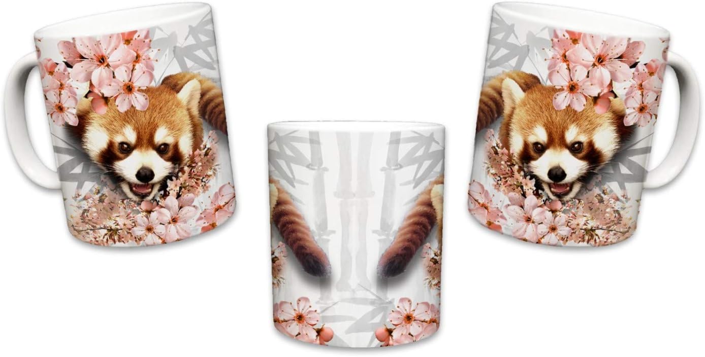 60% Off Discount Red Panda Mug | Cute Animal Ceramic Travel Mugs | Coffee Lovers Cup | Pandas Design | Great Novelty Gift | Decorative Home Kitchen Drinkwear | Multi Color | 11 Fl. Oz