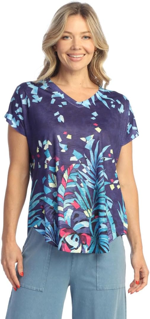 Jess & Jane Pop Art Dolman Cap Sleeve Top - 60-1512