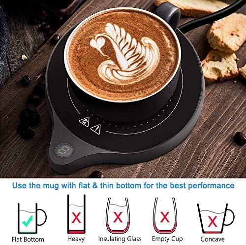 Coffee Mug Warmer Welltop Electronic Cup Beverage Warmer with 5 Adjustable Temperature (Up to 212/100) Auto Shut Off for Office Home Desk Use (Tea Water Cocoa Soup Milk), British Plug