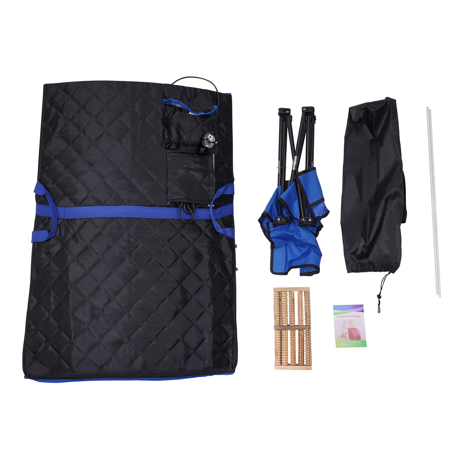 Sauna de infrarrojos de 750 W, sauna casera, temperatura y tiempo ajustables, cabina de calor plegable Spa, incluye accesorios, sauna de vapor portátil (negro)