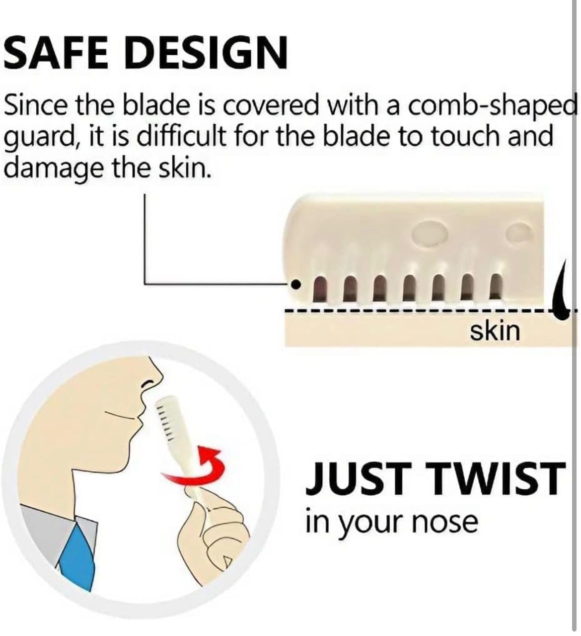 BloomLab Manual Nose Trimmer (Pack of 3) – Safe & Painless Nose Hair Remover with stainless steel blade for Unisex Grooming | Portable Nose & Ear Hair Care Tool 4