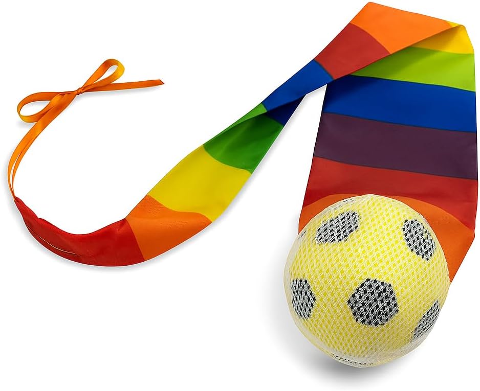 TFORESTER The Original 90s Throw & Catch Game, Flies 50+ Yards, Leather Baseball & Tri‑Color Nylon Tail, Ages 8-Football-Yellow