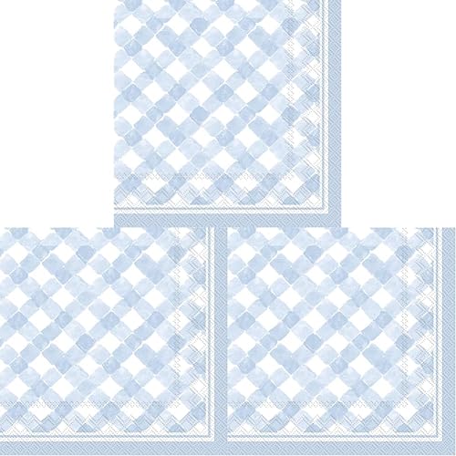 Miniatura 4 de IHR Ideal Home Range Servilletas de cóctel Rosanne Beck desechables de papel de 3 capas para fiestas, 5 x 5 pulgadas, color azul claro, 20