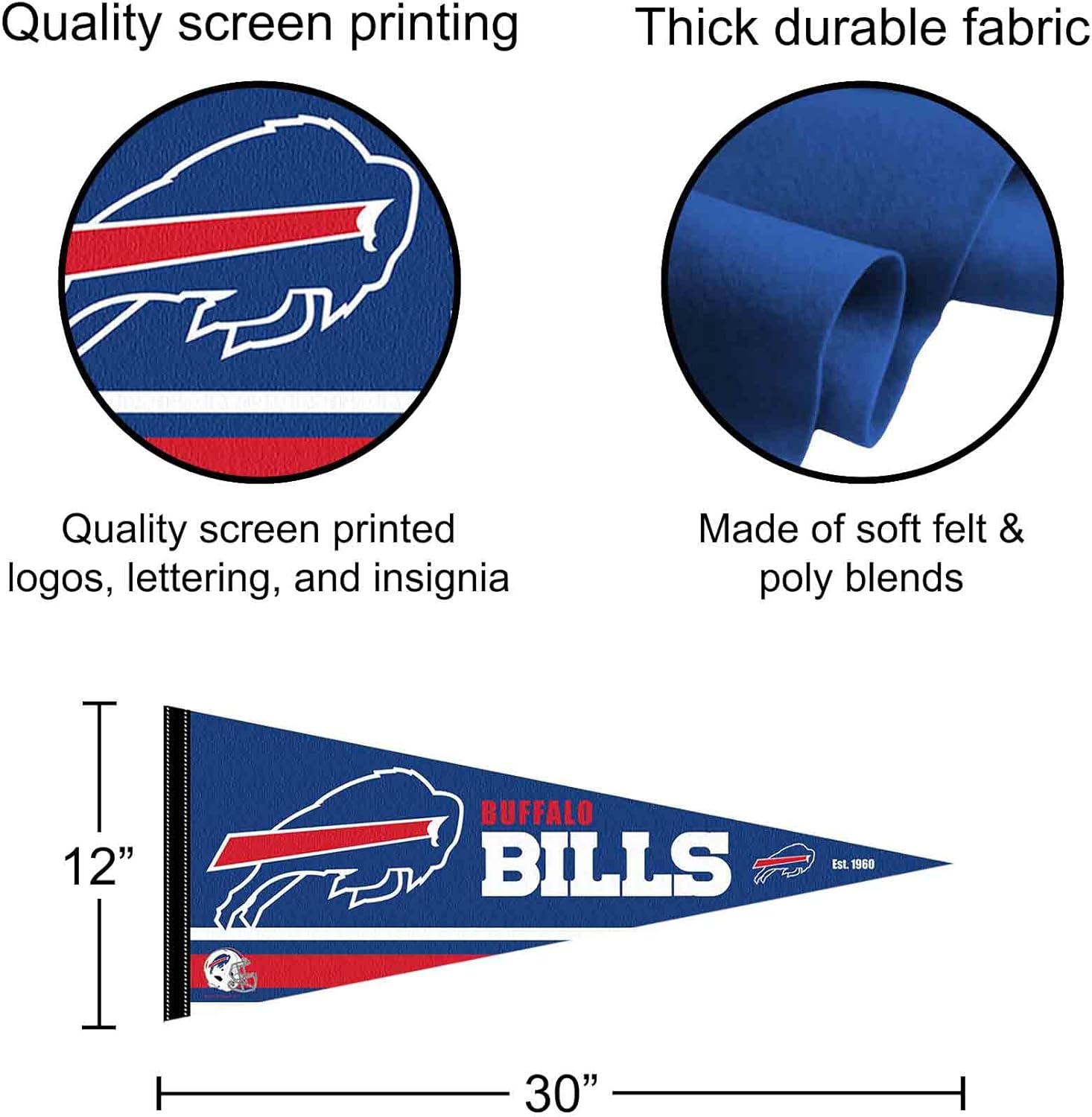 Buffalo Bills Pennant Banner Flag - Image 2