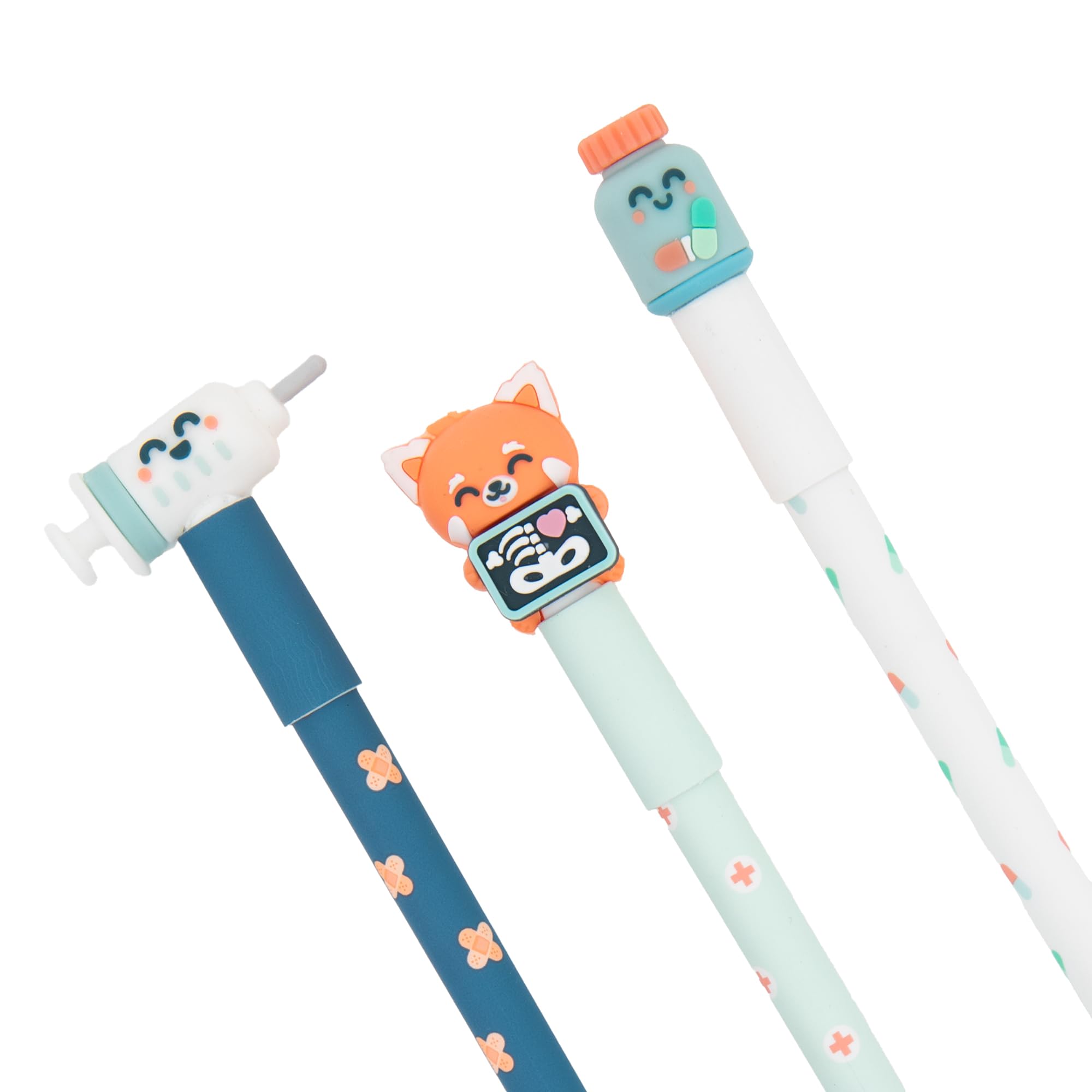 Mr Wonderful – Set of 3 Erasable Bo-Bo Pens – Red Panda with X-ray – Pens with Blue Ink