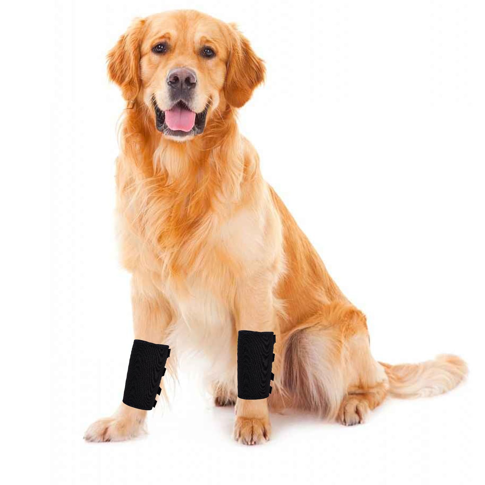 NICENEEDED 1 Pair Canine Front Leg Brace, Legs Support Compression Sleeve, Black Dog Hock Joint Wraps, Ankle Brace Joint Elbow Protector for Dog Sprain and Injury Prevention(L)