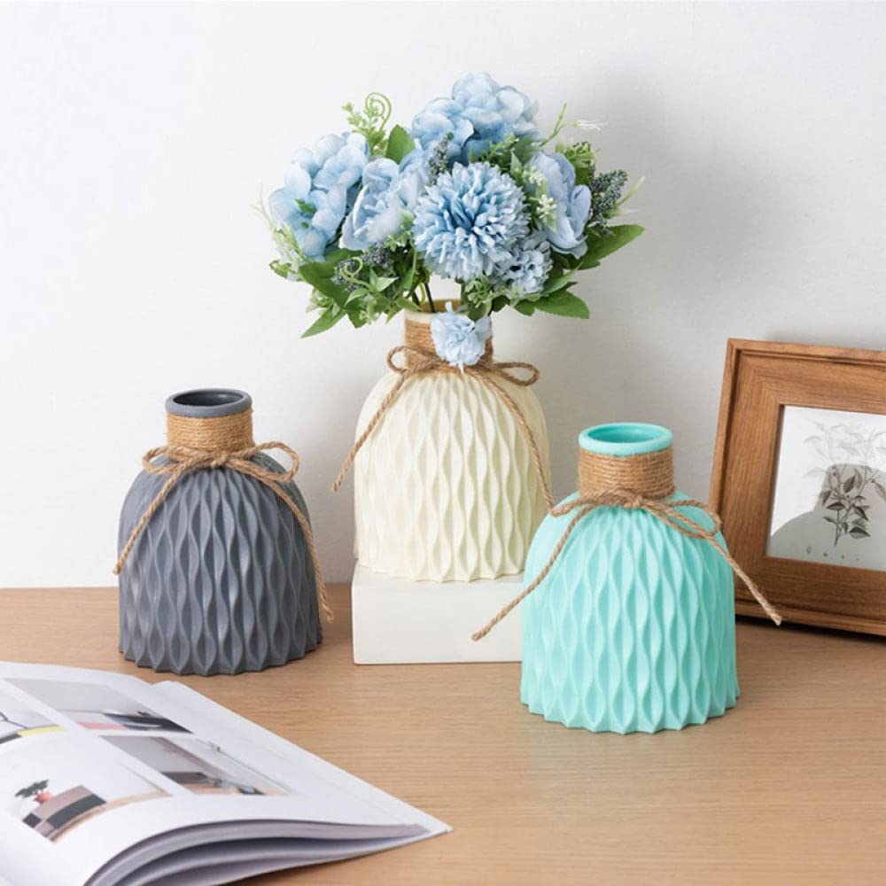 Plastikowy wazon nietłukący anty-ceramiczny minimalistyczny kompozycja kwiatowa Ornament nieprzerwany ślubny wystrój domu, szary d
