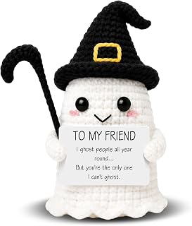Mini Crochet Ghost Doll With Funny Card, Friendship Gifts for Best Friends