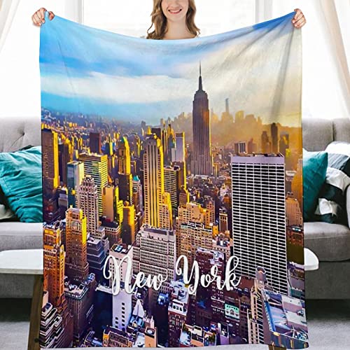 Couverture New York en peluche premium au design de paysage urbain élégant pour lit - 5