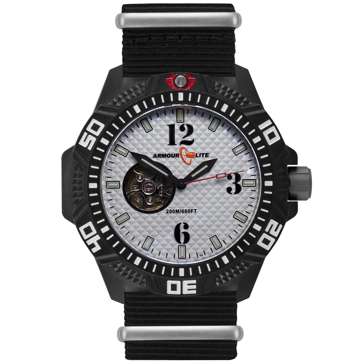 Armourlite Caliber Series Automatic White Dial Watch Nylon Band AL1202, White, Modern (B00PV09HYO) Amazon Price History, Amazon Price Tracker