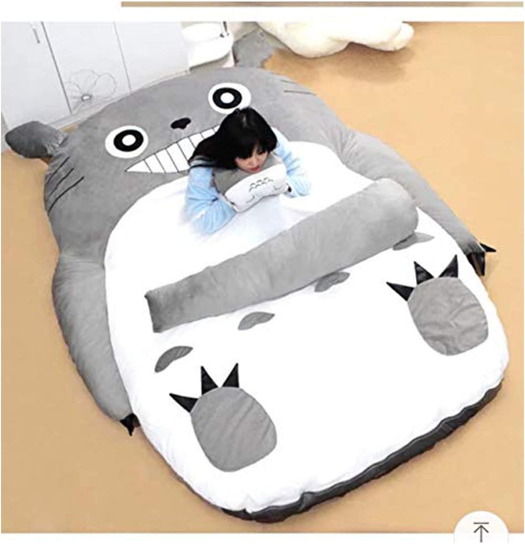 Plush Totoro Sleeping Bag Sofa Bed Double Foam Beanbag Cartoon Mattress Cushion for Kids Tatami Bed Xmas Gift