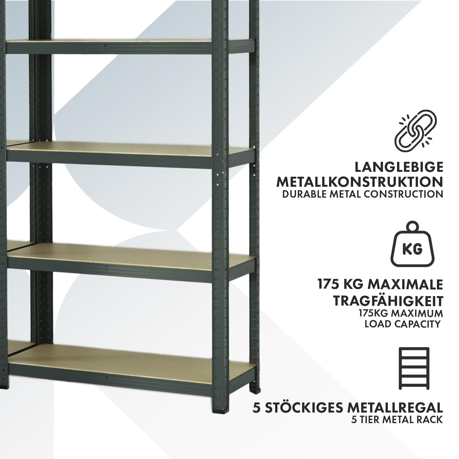 Scaffale Metallo Garage 180x120x60 Scaffale A Innesto Per Carichi Pesanti 180x120x60 Cm, Capacità 1375 Kg, Blu, Per Magazzino, Cantina O Officina Scaffale Industriale Blu - Foto 12