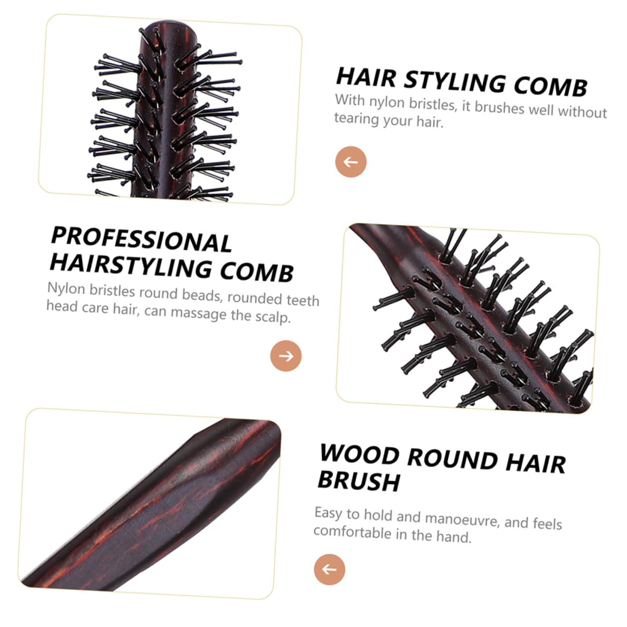 FRCOLOR 5 Sets Friseurkamm Zum Föhnen Runde Rollbürste Für Haarstyling 2 Stück * 5