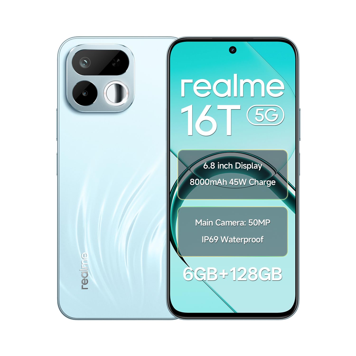 realme 16T 5G Smartphone 8000mAh Titan Batterya, 8GB RAM 128GB ROM, 6.8 inch 144Hz Display, 50MP AI Rear Camera & Selfe Mirror, MediaTek Dimensity 6300 Processor, Android 16, IP69 Pro Aurora Green-image-39