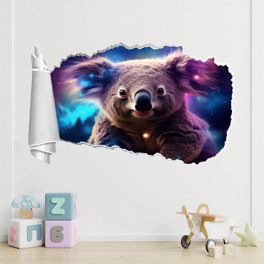 Decorazione Da Parete 3D, Animali Koala Tattoo Smashed Decalcomanie Per Poster Rimovibili, Universo Decalcomanie In Decorazioni Per La Casa Camera Decor