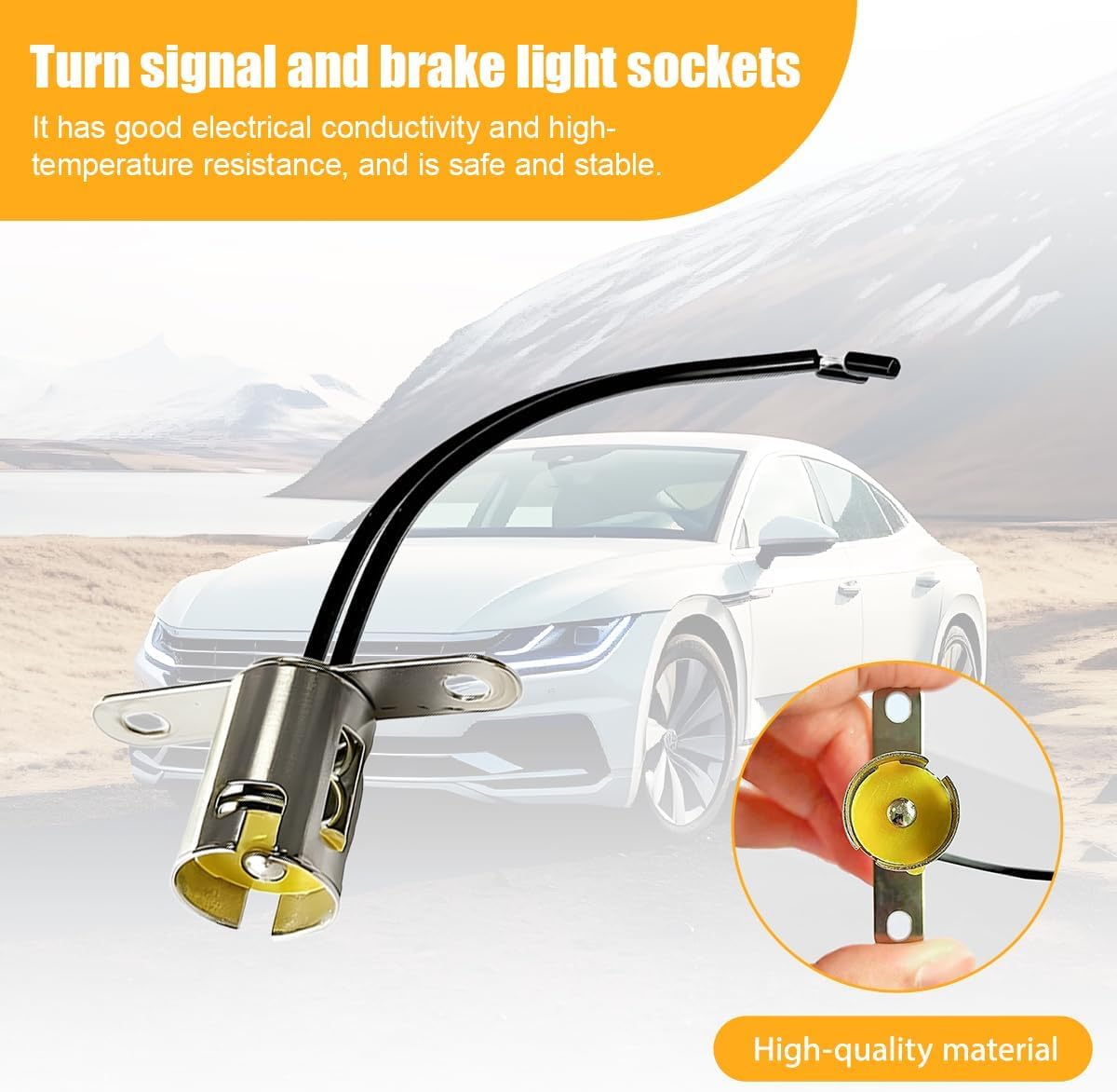 2PCS Car Light Bulb Socket BA15S Vehicle LED Light Socket Adapter with Wire Connector Automotive Brake Lamp Bulb Holder Accessories Universal for RV SUV Truck,BA15D/Short