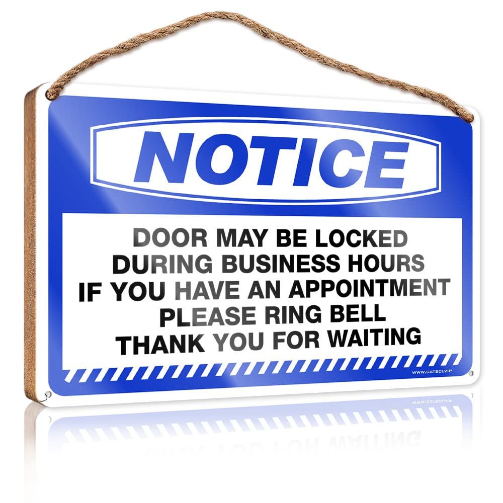 IBWNBBUSN Friend Signs For Home Decor Notice Door May Be Locked During Business Hour Wooden Sign Winter Door Decorations Outdoor Patio Decor