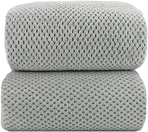 YTYC Towels,39x78 Inch Oversized Bath Sheets Towels for Adults Luxury Bath Towels Extra Large Sets for Bathroom Super Soft Highly Absorbent Microfiber Shower Towels 80% Polyester (Grey,2 Piece)