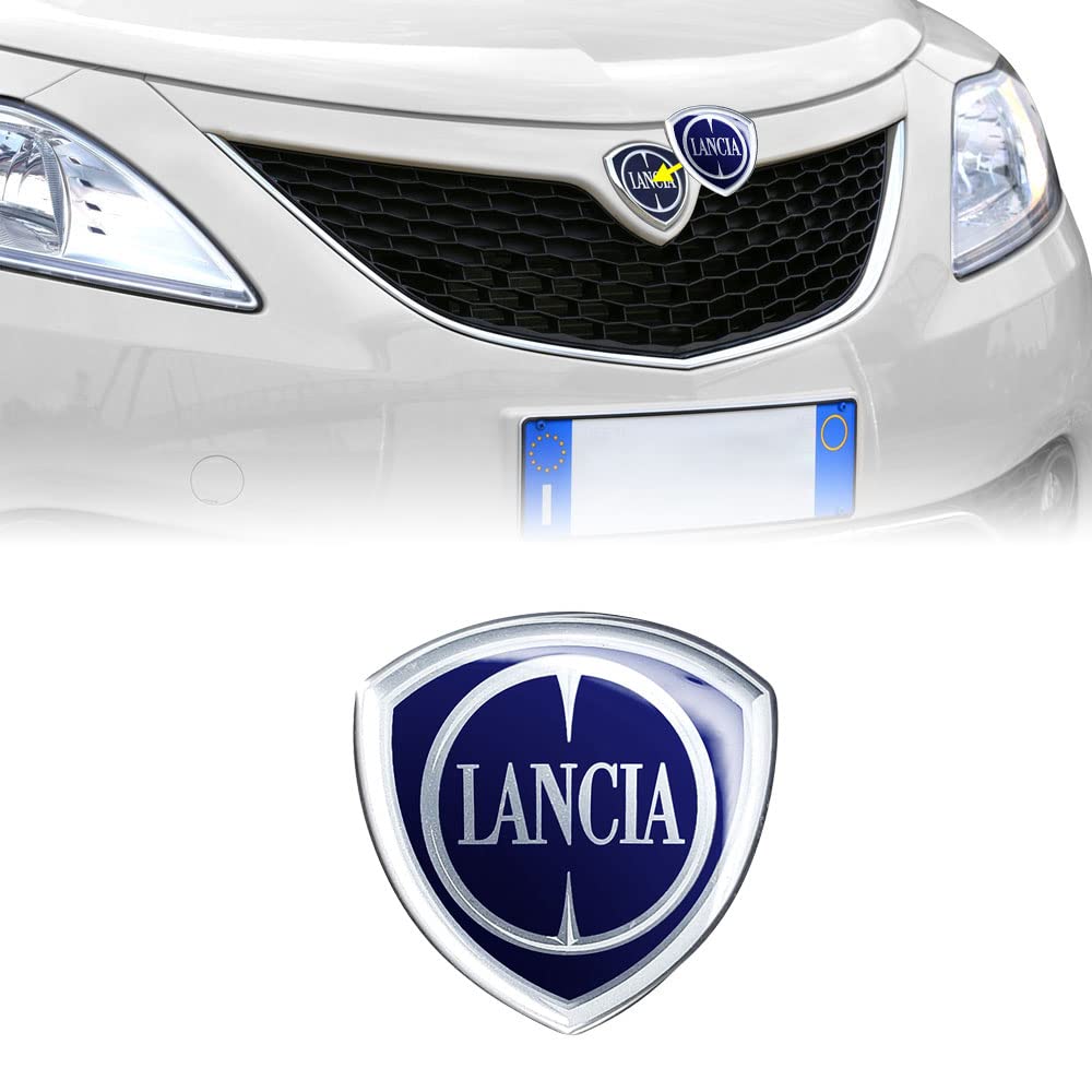 Lancia 21262 3D Official Logo Sticker for Ypsilon Front 58 x 60 mm