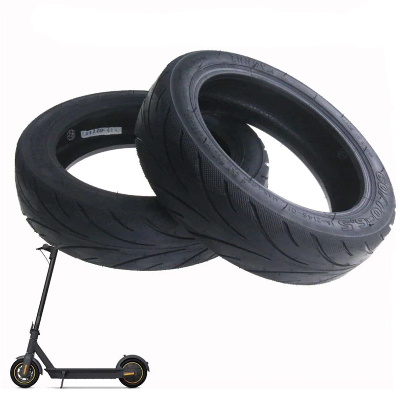 Ruota Monopattino Elettrico,Pneumatici Per Scooter Pneumatico esterno Uso apto para vuoto scooter elettrico 10 pollici 60/70-6.5 anteriore senza camera d'aria ruota posteriore(1 pcs)