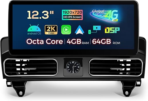 XTRONS 12.3 Inch Android 14 Car Stereo for Mercedes-Benz ML-Class W166 GL-Class X166 2013-2015 NTG4.5 NTG4.7 System, Touch Screen Global 4G Car Radio GPS Support Wireless CarPlay Android Auto 4+64GB