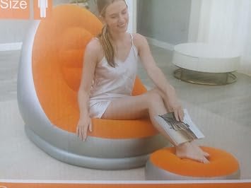 i me Koltuk ve Puf Seti, Tekli Oturma Grubu, Rahatlat c  Salon Koltu u turuncu