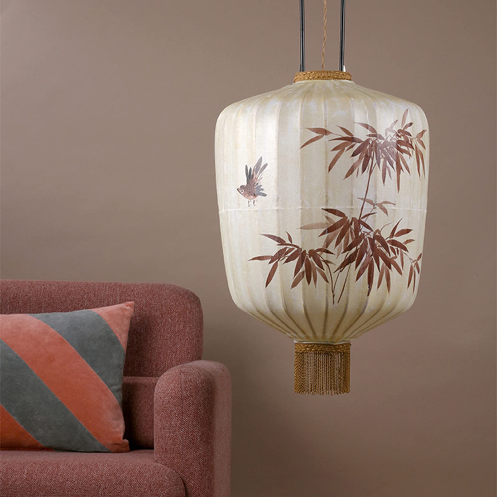 Lanterne Japonaise Rétro En Tissu Suspendue - Format 12 Pouces (30 Cm), Pour Décoration Fête, Festival, Salon De Thé, Nouvel An - 7