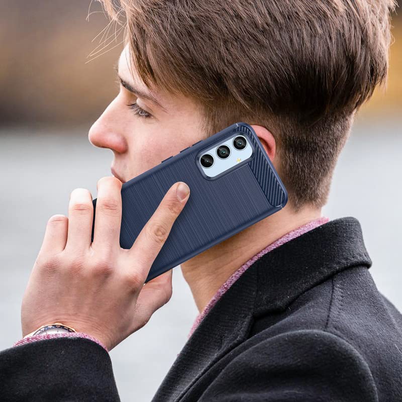 Image of Hybrid Carbon Fiber Back Case for Samsung Galaxy A54 5G (Blue)