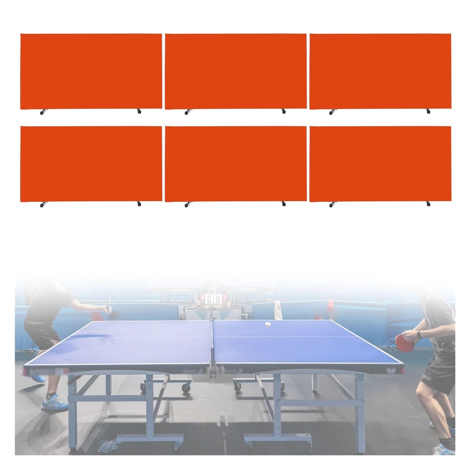 JYHHCYS Set da 6 Pezzi Barriera Tennis Tavolo, Barriera Ping Pong | Divisorio Per Recinzione Con Arresto Per Pallina Da Ping Pong Portatile Per Il Contenimento Della Pallina