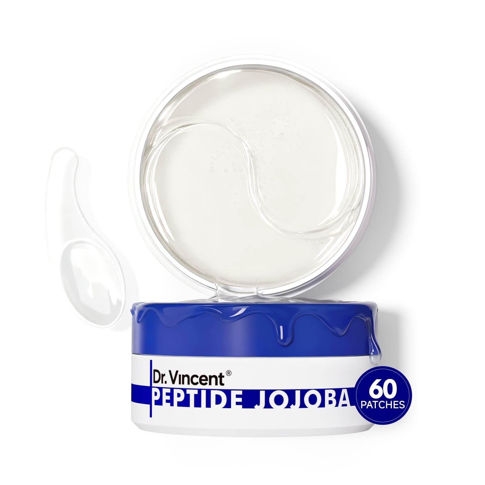 Dr Vincent Peptide Jojoba Under Eye Patches Collagen Eye Mask Instant Reduces Dark Circles and Puffiness 60 Firming