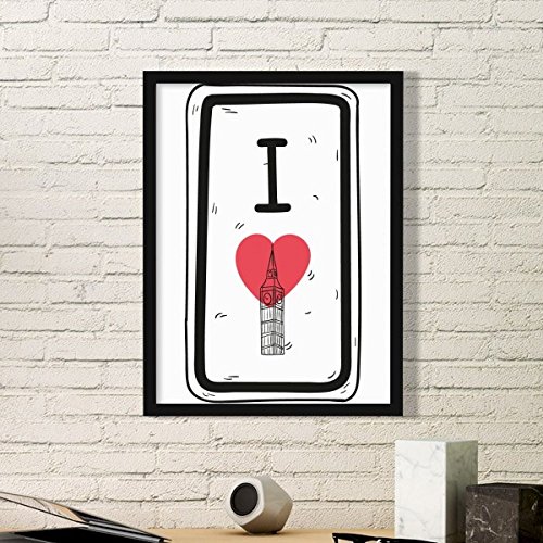 Cadre photo noir I Love London pour habiller un mur vide et personnaliser un appartement en location - 2