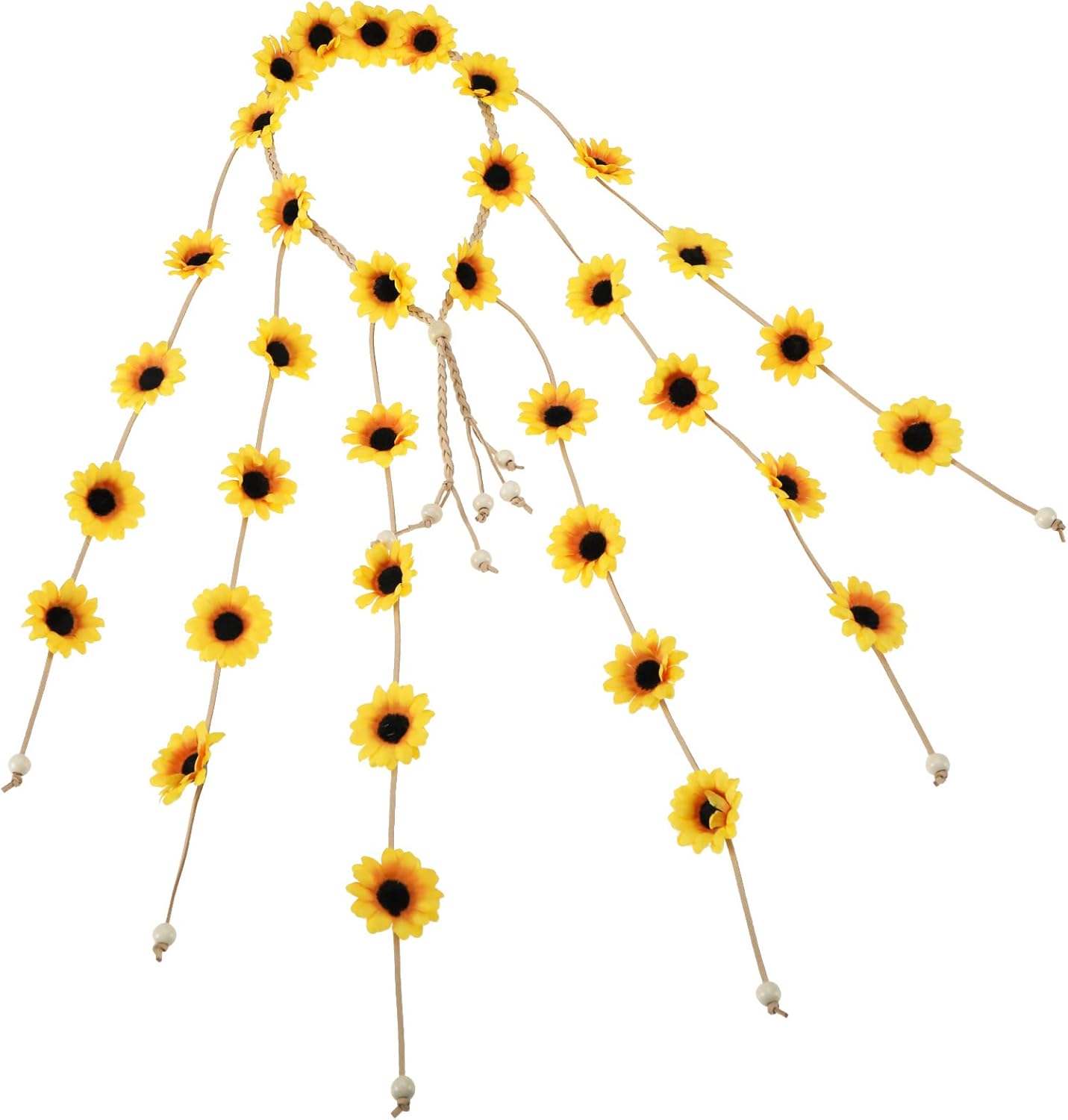 Diadema de girasol para el cabello, diadema de flores, accesorios para el cabello, aro para el cabello, tocado, decoración para ropa, fiesta, boda, para niñas, color amarillo
