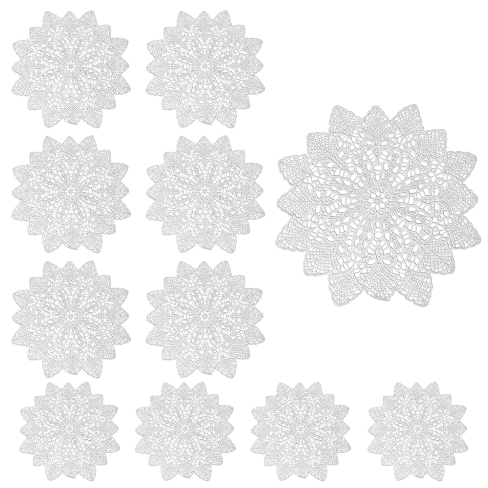 Crochet Lace Doilies, 11PCS Handmade Table Mats for Dining Tea Party