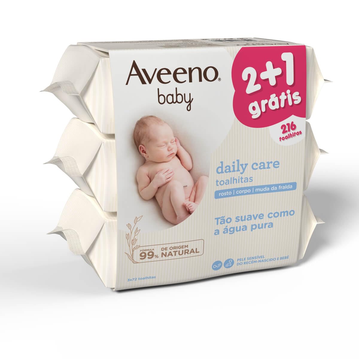 Aveeno Baby Pack Daily Care Baby Wipes 3x 72 Units