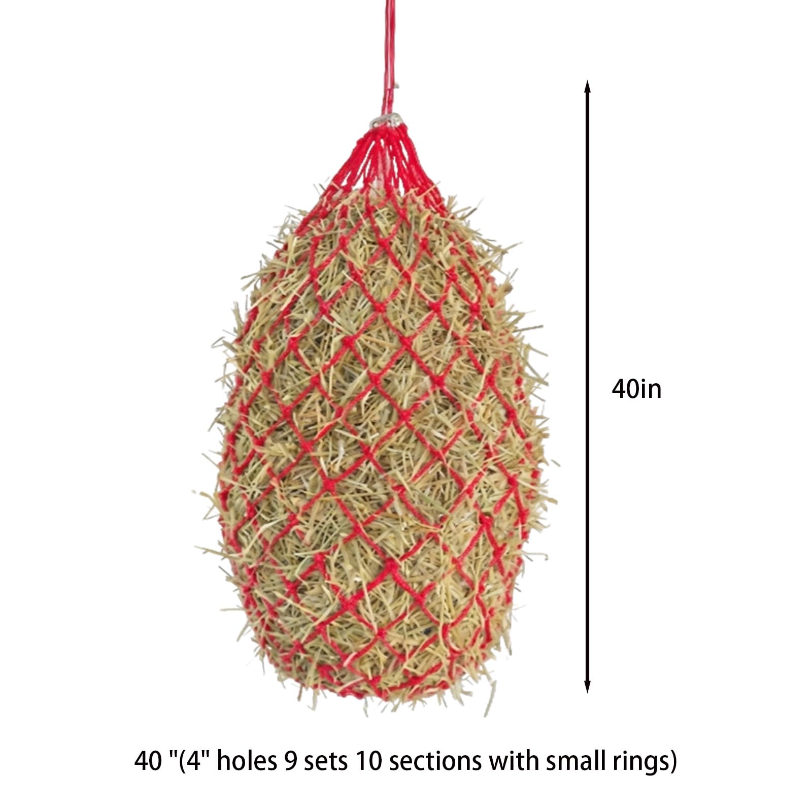 2 reti da fieno per cavalli, grandi 10 kg, rete da fieno a maglia stretta, 10 x 10 cm, borsa da pranzo, cavallo, balle rotonde per cavalli, per un'alimentazione adeguata, per cavalli, per una migliore