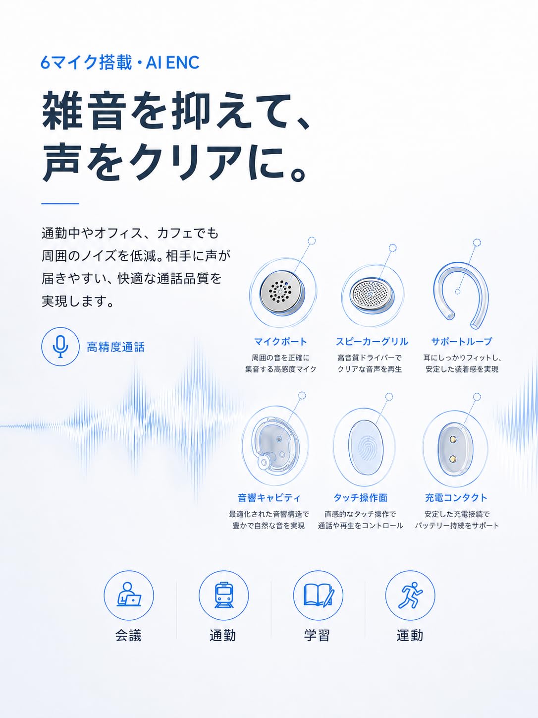 Amazon.co.jp: Bluetoothイヤホン ワイヤレスイヤホン 2つのシリコン