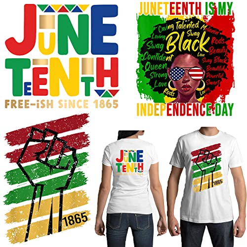 Juneteenth Iron On Patches 3 Sheets Colorful Iron On Decals Black Women Heat Transfer Stickers Juneteenth Iron On Vinyl Appliques Sticker For T-Shirt Jean Jackets Pillow Cover Diy Decorations #TOP1