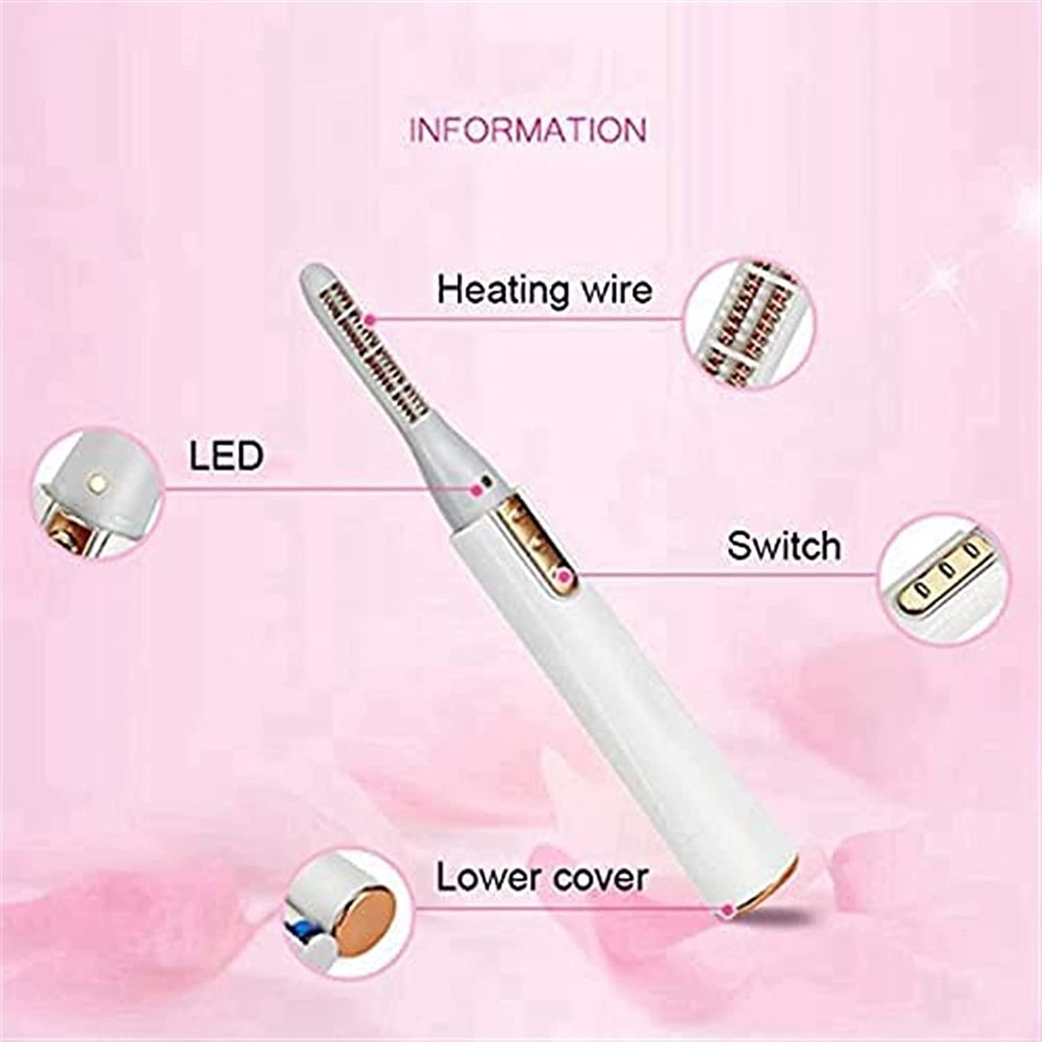 Portátil Portátil Látecos Látecos Personal L Curling Eléctrico Calentado Eyelash Curler Suministros Suministros Herramienta Cosmética Eye