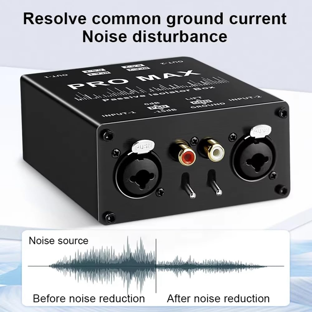 XLR 6.5 Isolatore Audio, Eliminatore di Corrente Audio, Microfono A Terra del Microfono A Trasmissione in Diretta