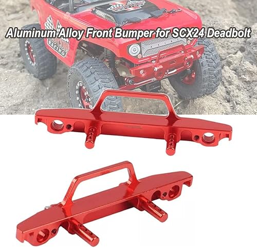 Miniatura 6 de Parachoques delantero de aluminio 124 con grillete de remolque para Axial SCX24 AXI90081 Deadbolt RC Crawler Car (negro)