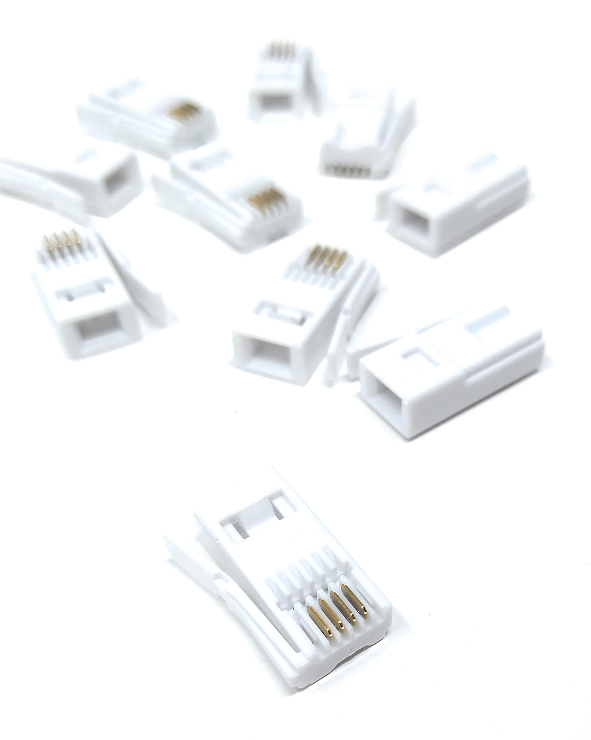 10pcs BT 4 Way Wire 431A Telephone Crimp End Connectors, white - Image 4