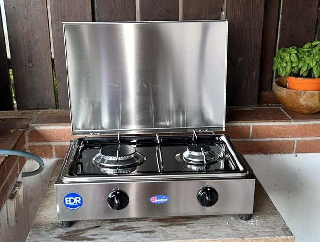 Fornello A Gas 2 Fuochi CFParker Con Valvola Di Sicurezza – Casa E Campeggio (Made In Italy)