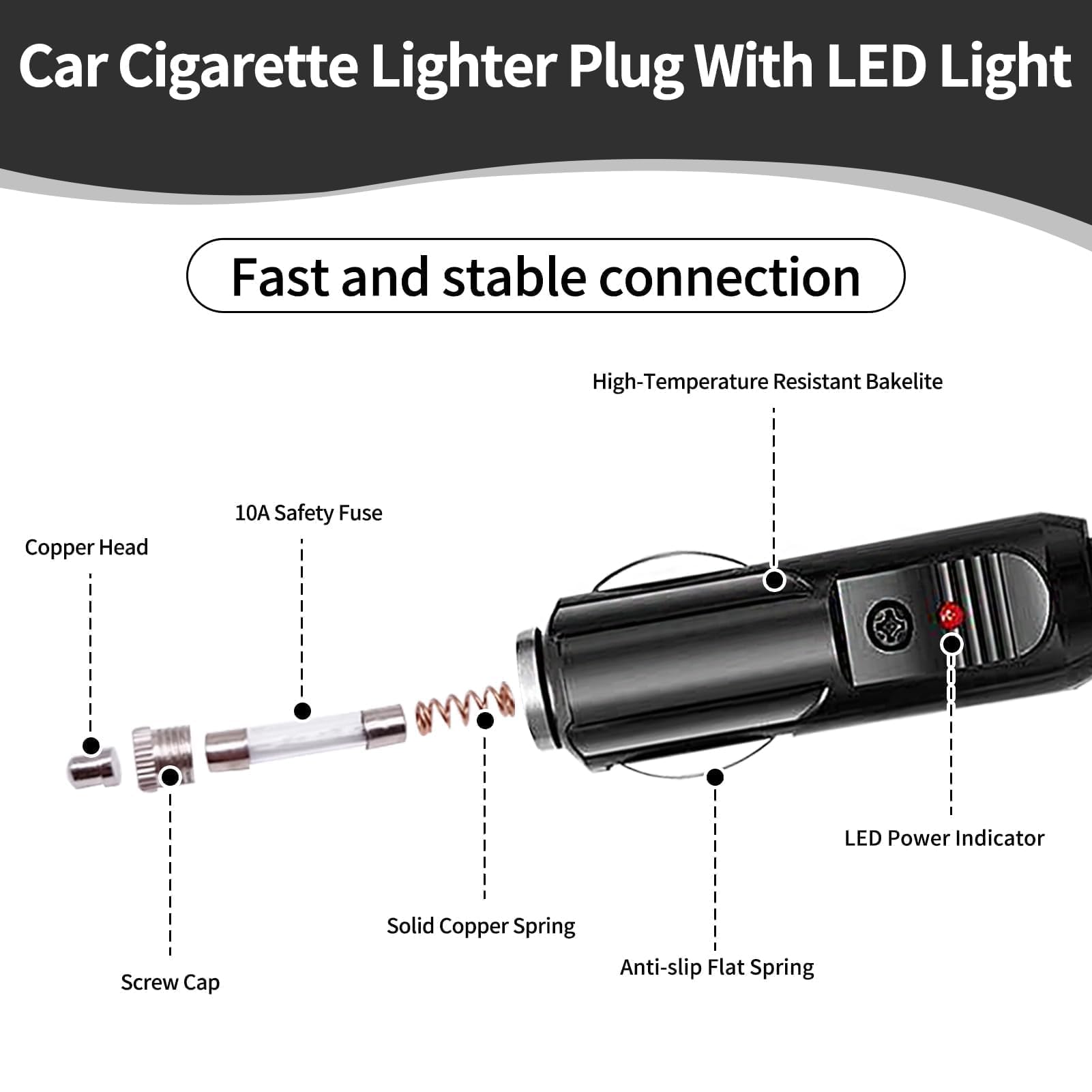 Câble D'extension 12V 3m Pour Glacière Voiture - Prise Allume-cigare Avec Fusible 10A, Idéal Pour Réfrigérateurs Portables - 7